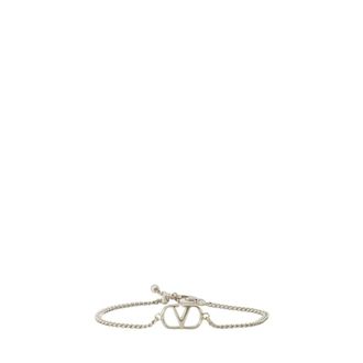 Valentino Garavani VLogo Signature metalen armband - Heren - Armbanden - Grijs - ONE Size - Accessoires