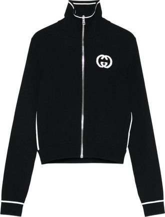 Gucci Logo-intarsia Zip Cardigan