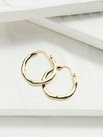 Fat Face FatFace Gold Tone Hammered Hoop Earrings