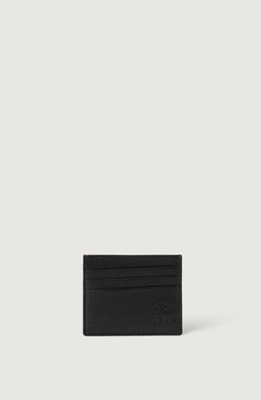 Brunello Cucinelli Brushed leather card holder in Black at Nordstrom