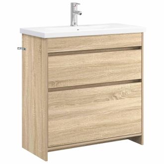 vidaXL Juego De Muebles De Ba&ntilde;o Roble Sonoma 81 X 40 X 84,5 Cm Vidaxl