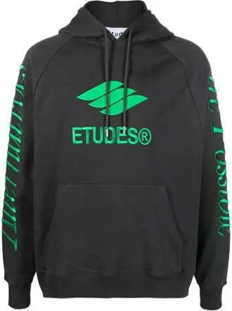 &Eacute;tudes Studio Racing Eco Zwarte Hoodie Moderne Stijl - Heren - Hoodies - Zwart - S - Katoen - Hoodies & sweatvesten