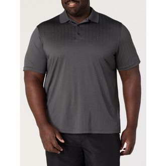 Reebok Big & Tall Performance Striped Polo Shirt V2 in Almost Black at Nordstrom, Size Xxx-Large