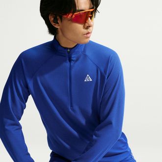 Nike Mens Nike ACG Dri-FIT Mid-Layer 1/4-Zip Trail Running Top in Blue | IO9669-405