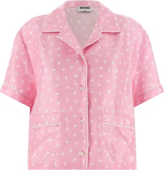 Moschino Pink Oversized Printed Shirt