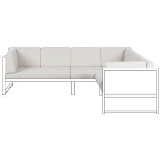 Beliani Beliani - Conjunto De Fundas De Coj&iacute;n Para Exterior Cojines De Asiento Y Respaldo Blanco Crema Castella