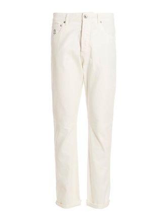 Brunello Cucinelli Logo embroidery denim jeans