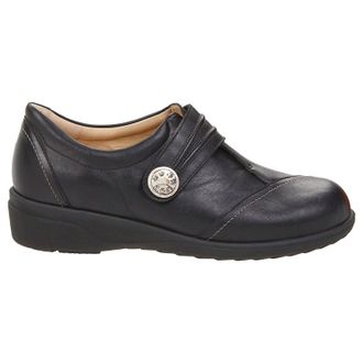 Finn Comfort Galway Leather Womens Hook and loop Shoes - Black - Size:UK 7