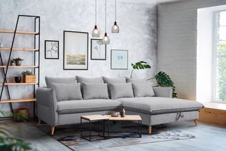 Exxpo Sofa Fashion Ecksofa »WALPY, elegant und modern, hoher Sitzkomfort, schmale Armlehnen« L-Form, wahlweise mit Bettfunktion und Bettkasten, in Cord