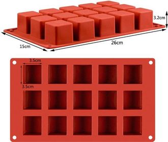 OEM Molde De Silicona Individual Para Hornear (cubos), Con Revestimiento Antiadherente, 15 Cubos, Paquete De 2 Moldes Para Pasteles