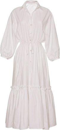 Cara Cara Button-down gelaagde midi-jurk - Wit