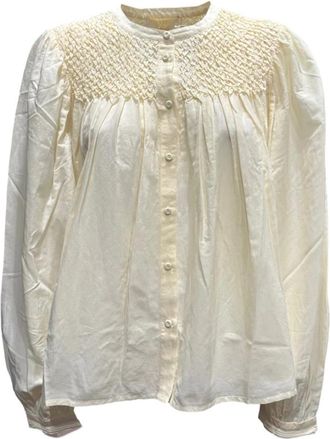 Ulla Johnson Soffia Blouse met Wijde Mouwen - Dames - Blouses - Wit - L - Katoen - Overhemden