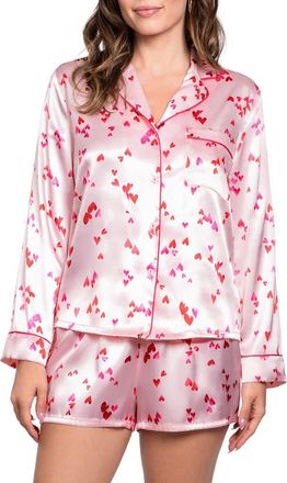 In Bloom by Jonquil Satin Short Pajamas in Pink Hearts at Nordstrom Rack, Size X-Large