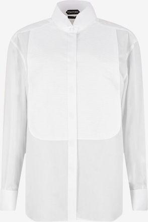 Tom Ford Gerades Popeline-Hemd mit Biesenlatz
