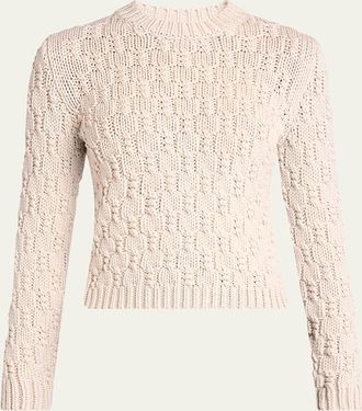 Moncler Crewneck Cable-Knit Sweater