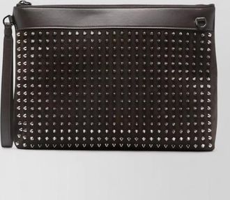 Christian Louboutin leather clutch bag studded wrist strap