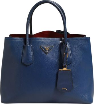 Prada Blue Saffiano Leather 2way Womens Bag (Pre-Owned)