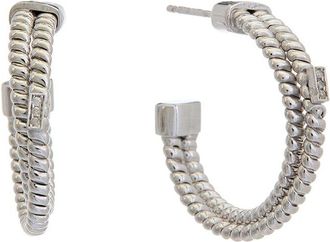 Meshmerise 18K Over Silver 0.03 ct. tw. Diamond Earrings