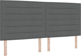 vidaXL Headboard Height Adjustable Manual Dark grey 200 cm Fabric Vidaxl