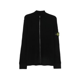 Stone Island Logo-patch Ribbed-knit Sweater