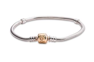 Pandora Sterling Silver Bracelet With 14K Gold Clasp