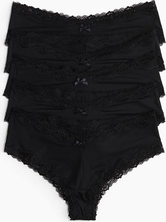 H&M 5er-Pack Hipster aus Mikrofaser - Schwarz