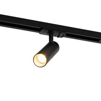 QAZQA Moderno Sistema De Riel Moderno Con 5 Focos Negros Monof&aacute;sico 3,5 Cm - Iconic Jeana Luxe Acero /aluminio /pl&aacute;stico Alargada Adecuado Para Led Max. 5 X