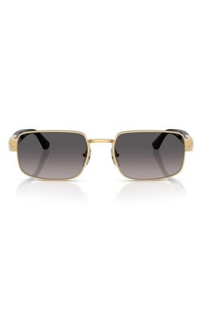Persol 58mm Polarized Gradient Pillow Sunglasses in Gold /Polar Gradient Grey at Nordstrom