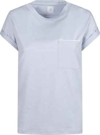 Eleventy T-shirt met ronde hals - Dames - T-shirts - Blauw - S - Katoen - Tops