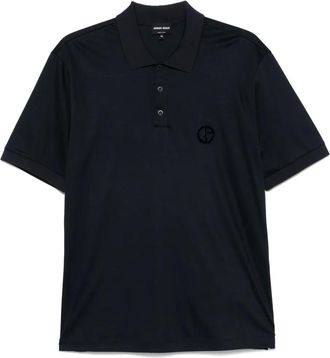 Giorgio Armani Polo con logo goffrato - Blu