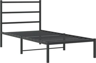 vidaXL Vidaxl - Estructura Cama Sin Colch&oacute;n Con Cabecero Metal Negro 90x200 Cm