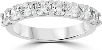 Pompeii3 1 1/2 Ct U Shape Prong Diamond Wedding Ring 14K White Gold Size Selectable