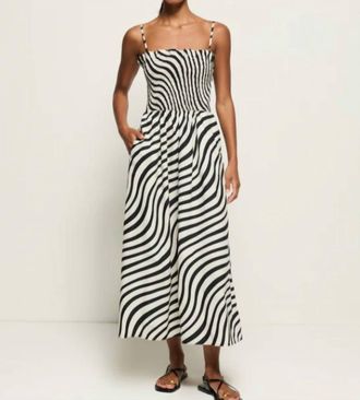 Nation Ltd Sibelle Smocked Midi Dress In Swirl Print