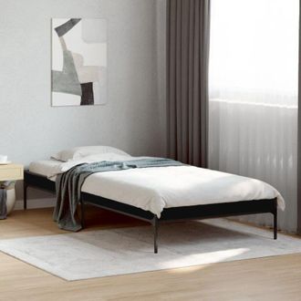 vidaXL Giroletto Nero 75x190 cm in Legno Multistrato e Metallo Vidaxl