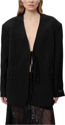 Birgitte Herskind Jassen, Dames, Zwart, M, Indiana Zwarte Blazer Gedurfde Structuur