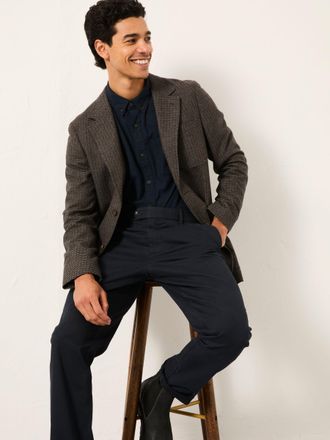 Fat Face FatFace Witley Brown Wool Mix Houndstooth Check Blazer