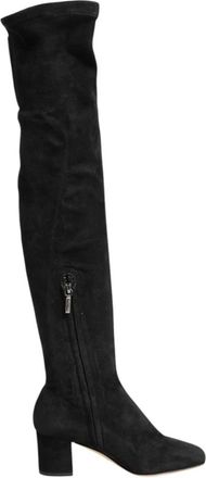Dolce & Gabbana Zwarte Su&egrave;de Leren Kniehoge Laarzen - Dames - Over de knie laarzen - Zwart - 37 EU - Su&egrave;de - Schoenen