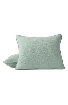 Coyuchi Cascade Organic Cotton Matelass&eacute; Sham in Seafoam at Nordstrom, Size Standard