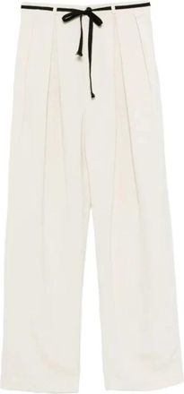Barena Pestrin Brezza Broeken - Dames - Wijde Broeken - Beige - 2XS - Linnen - Broeken