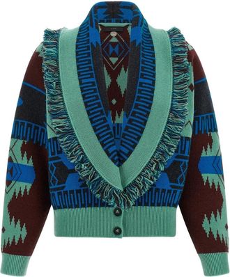 Alanui Icon Cardia Bomber Jacket - Dames - Vesten - Veelkleurig - S - Wol - Truien & Vesten