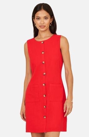 Yumi Button Detail Shift Dress in Red at Nordstrom, Size 10