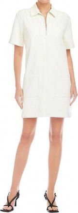 Fifteen Twenty Sarah Faux Leather Dress In Bone