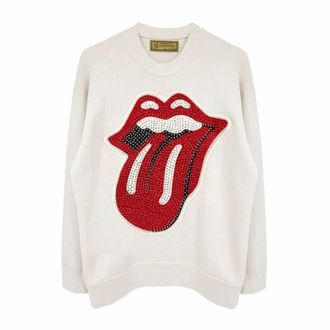 MadeWorn Unisex Rs Crystal Patch Sweatshirt In White