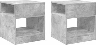 vidaXL Mesa Auxiliar 2 Uds. Gris Concreto 40,5 X 40 X 45 Cm Vidaxl