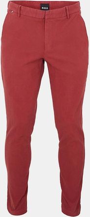 HUGO BOSS Mens Kaito1 Solid Patterned Straight Chinos - Red - Size: 32/32