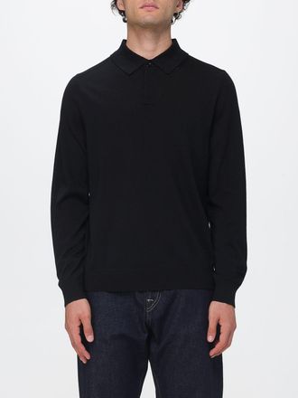 Paul Smith Polo a maniche lunghe in maglia di lana merino con vestibilit&agrave; slim