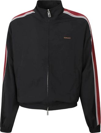 Versace Craquel&eacute;-Effect Blouson - Heren - Sweatshirts & Hoodies - Zwart - Maat: M Nylon