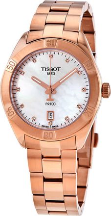 Tissot T-Classic PR100 Quartz Diamond Mother of Pearl Dial Ladies Watch T101.910.33.116.00