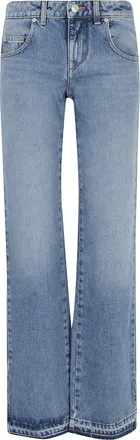 Isabel Marant Light Indigo Denala GZ Belt-Loops Flared Cotton Jeans