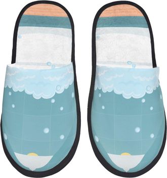 Generic Bathtub With Soap Bubbles Unisex Shoes Cosy Sliders Fluffy House Slippers For Indoor Bedroom Winter L